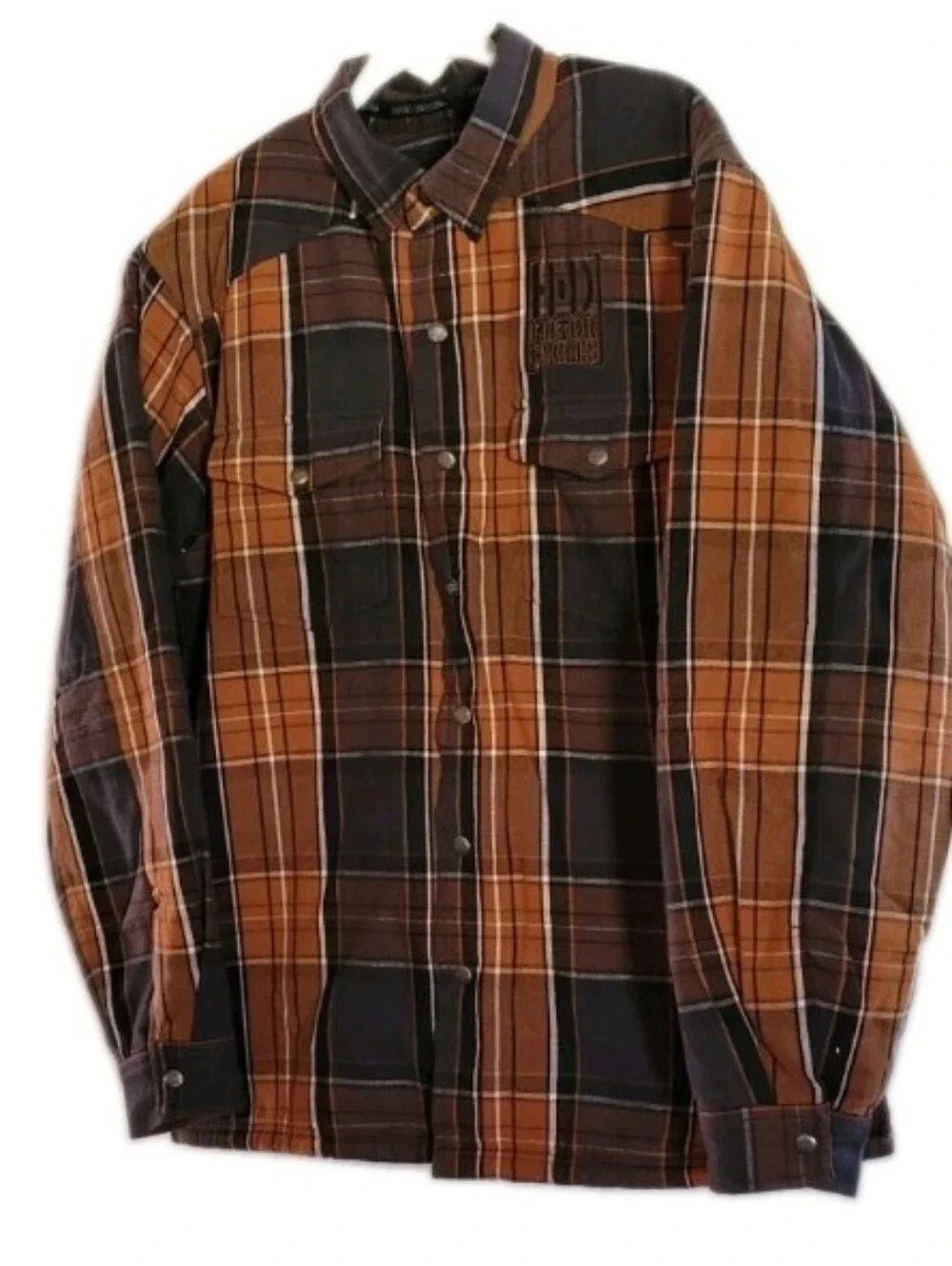Harley-Davidson Sherpa Lined Plaid Shacket Jacket Handwarmer Pockets Heavyweight